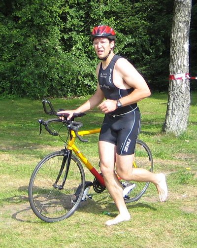 Björn Schorre auf dem Weg zur Radstrecke